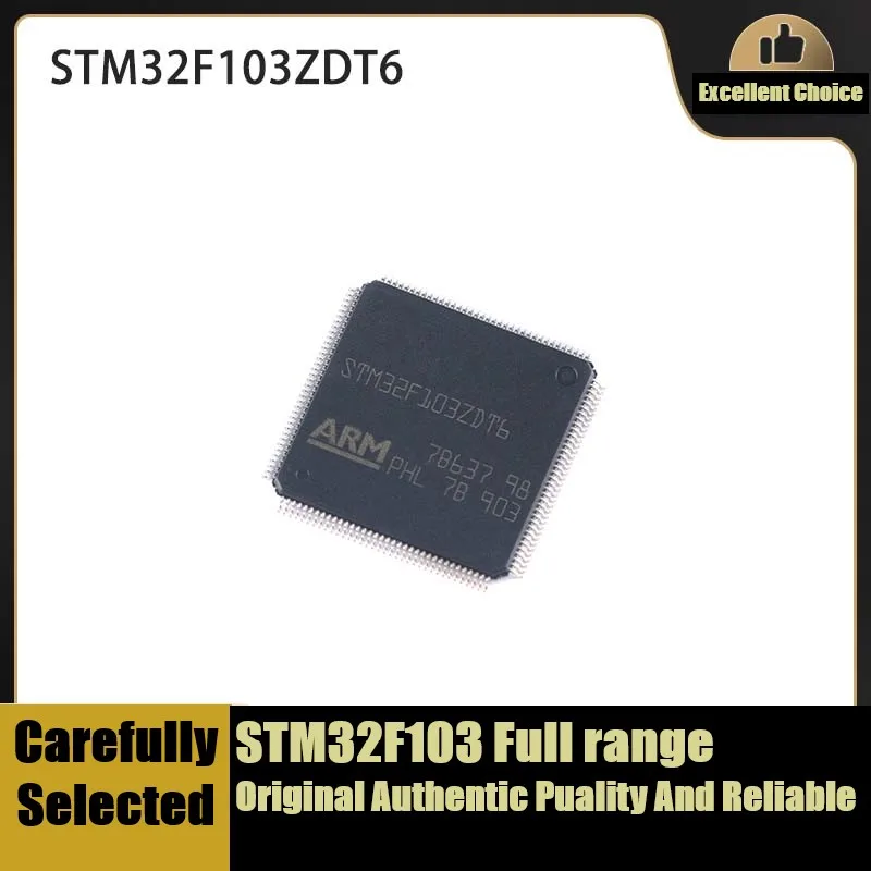 1-10Pcs/Lot STM32F103ZDT6 LQFP- 144 72MHz 384kB MUC ZDT6 STM32F103 Full Range