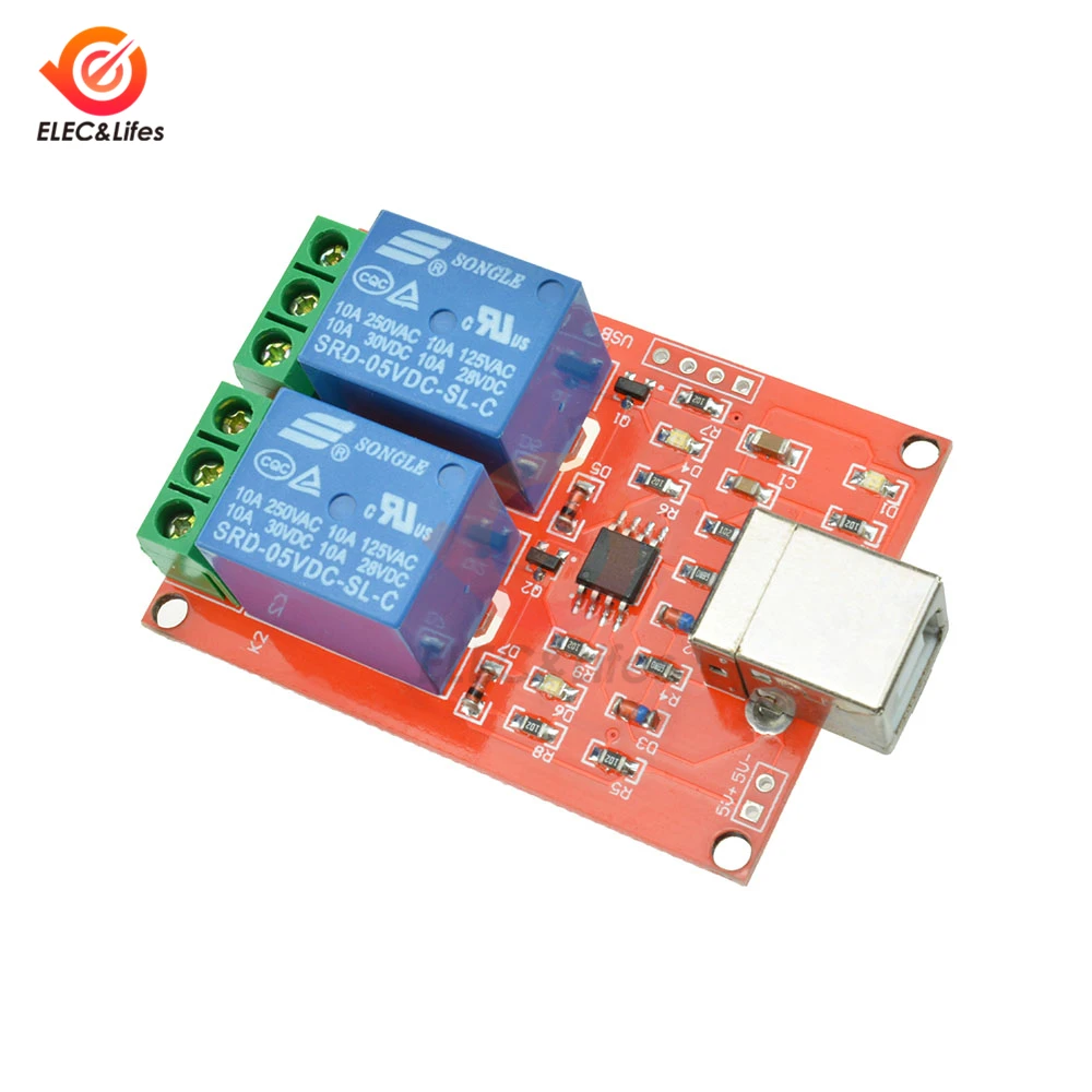 5V 12V 1 2 4 8 Channel Relay Module USB Control Switch Board Programmable Computer Control For WIN7, XP 32 -bit Smart Home