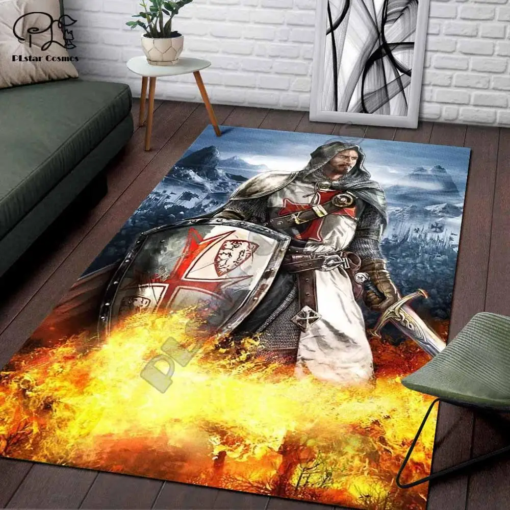 Knights Templar  cavalier Carpet Soft Flannel 3D Print Rug Parlor Mat Area Rug Anti-slip Large Carpet Rug Living Room Decor 002