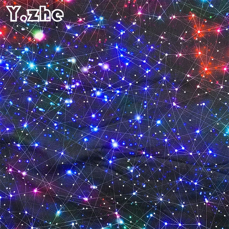 Beautiful Blue Shining Star  Cotton Fabric Universe Space Galaxy Print Fabric Patchwork Sewing Material For Diy Fashion Clothing