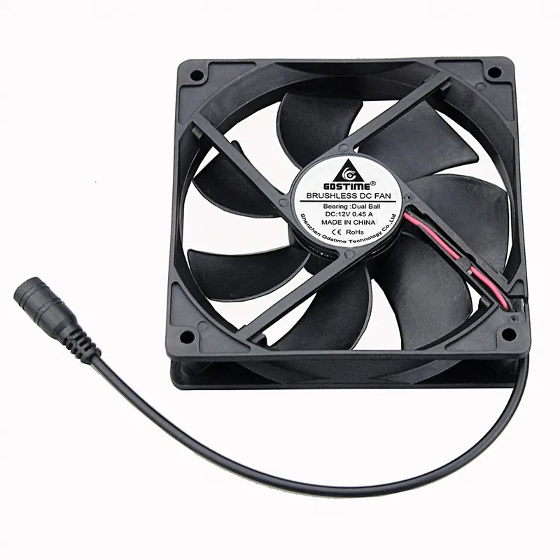 120mm AC 110V 220V DC 12V Powered Fan with Speed Controller, for Receiver Amplifier DVR Playstation Xbox Component Cooling