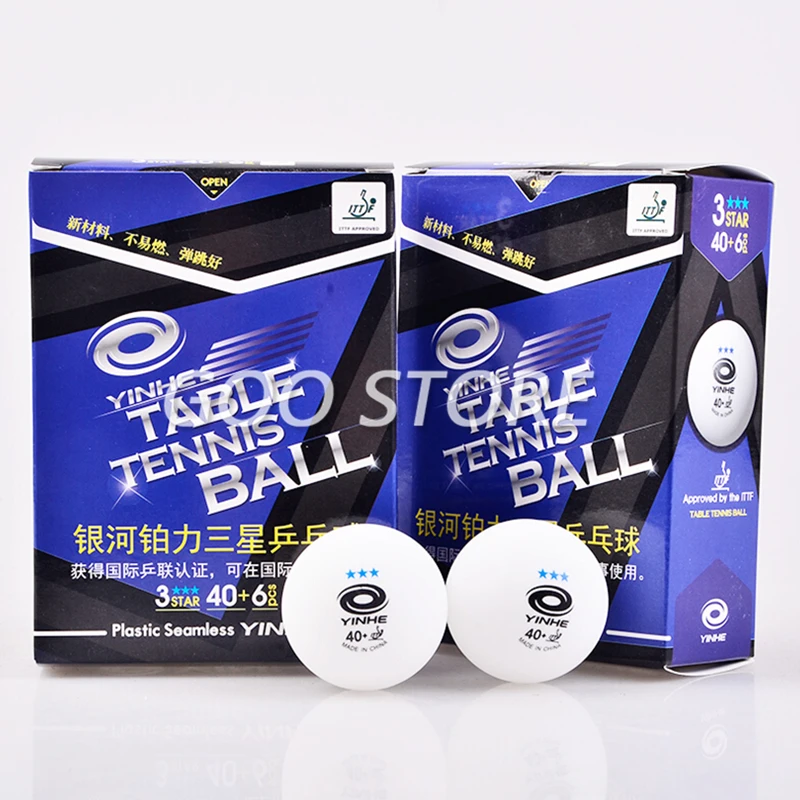 

60 balls YINHE Galaxy 3-Star Seamless Table Tennis Balls Plastic 40+ ITTF Approved White Poly Ping Pong Balls