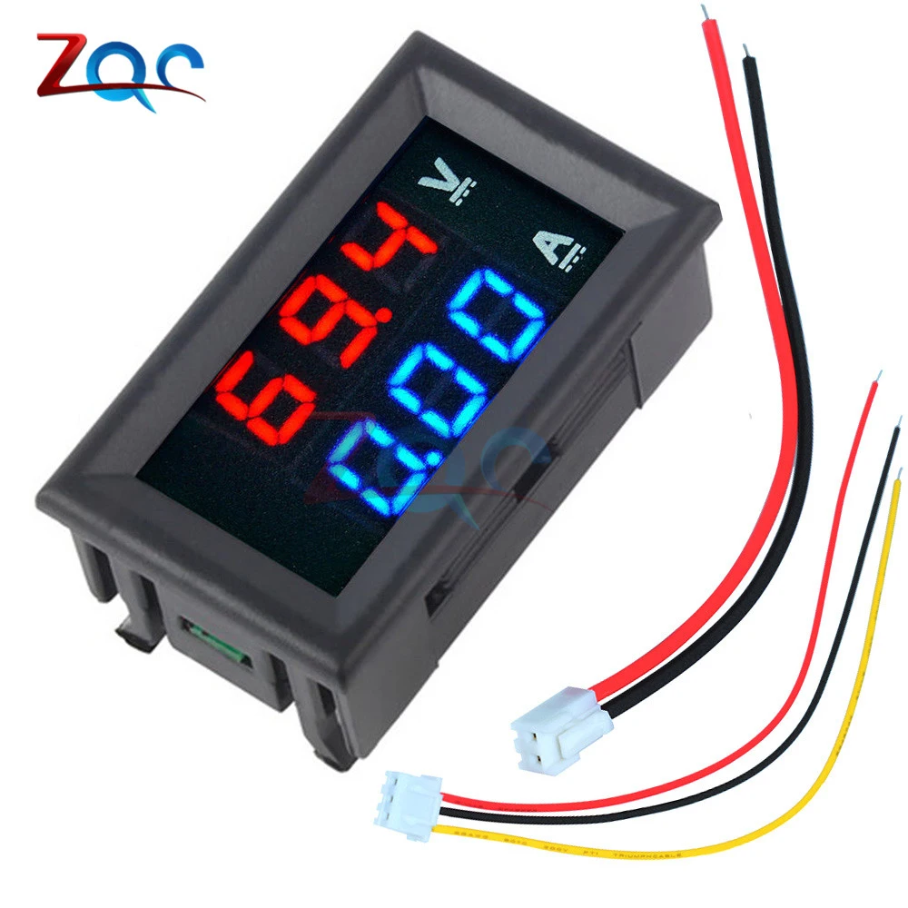 

10PCS/Lot Mini Digital Voltmeter Ammeter DC 100V 10A Panel Amp Volt Voltage Current Meter Tester Detector 0.56" Dual LED Display