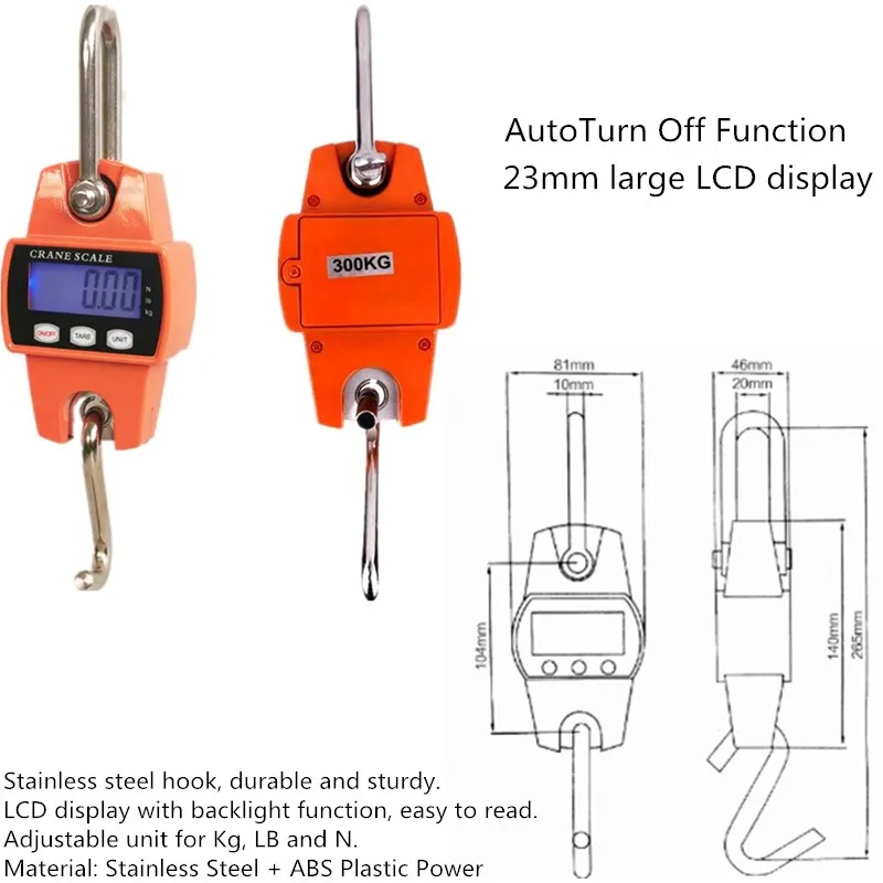 300kg/50g Mini Kran Waagen Haken Skala Elektronische Balance Industrielle Schleife Gewicht Balance Heavy Duty Hängen Küche mit einem gewicht von