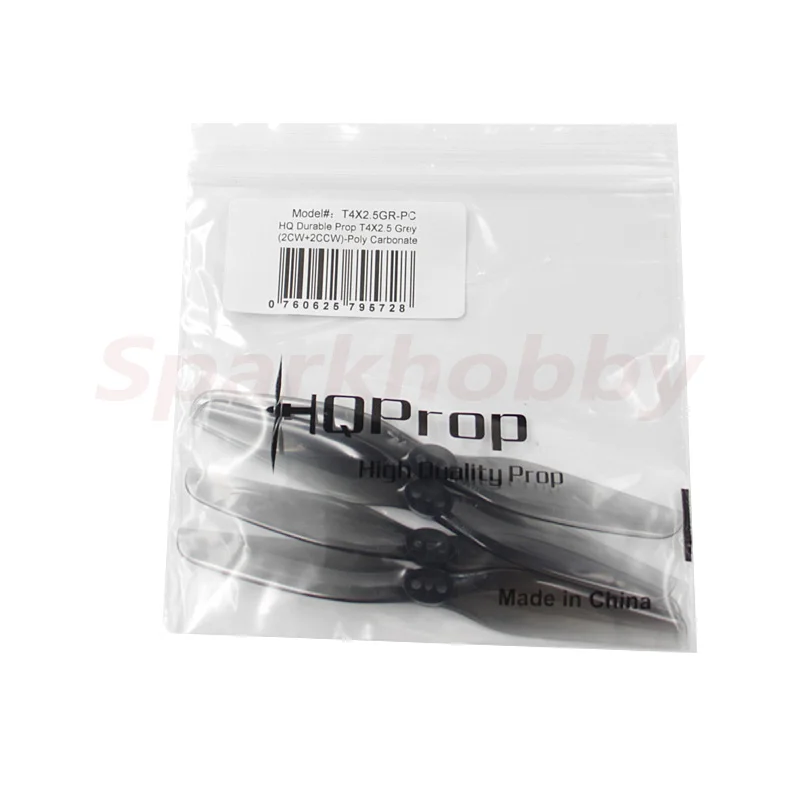 2Pairs HQ Durable Prop T4x2.5 4025 Grey CW CCW PC Propeller 4 Inch 2-blade Diatone Rome F4 Toothpick FPV Quadcopter Racing Drone