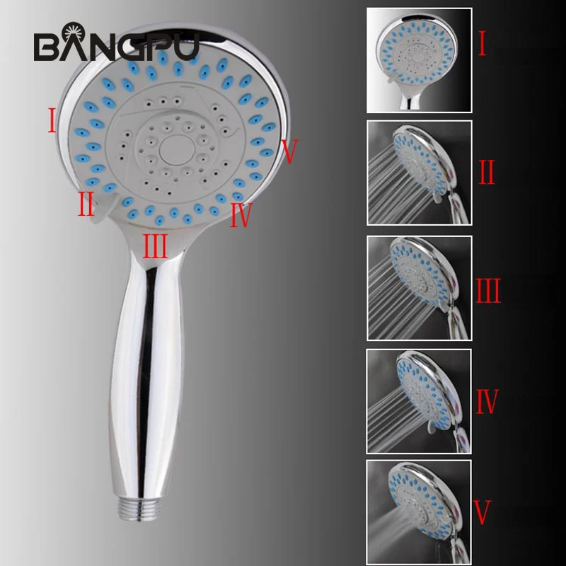 BANGPU High Pressure Handheld Shower  ABS Plastic Spa Shower Head Multi Function Hand Shower Water Saving Shower Head (Chrome)