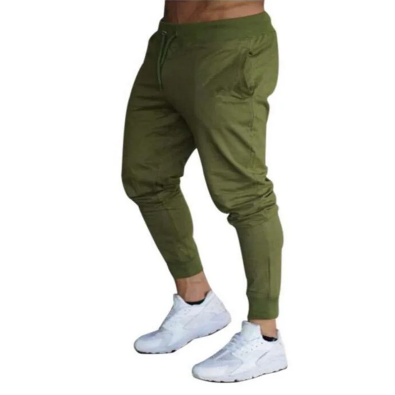 Pop Pop Men's High quality Brand Men pants Fitness Casual Elastic Pants bodybuilding clothing casual sweatpants joggers pants