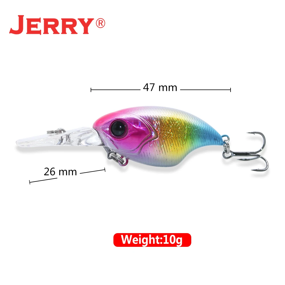 Jerry Atalanta Deep Diving Wobbler Ultraleichte Angelköder Plug Floating Rattling 47mm Kurbelköder Black Bass Pike Forellenköder