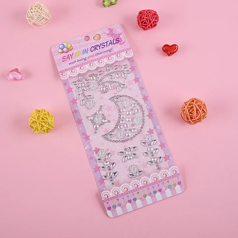 1pc Moon Star żywica akrylowa diamentowa naklejka DIY Scrapbooking telefon komórkowy wykonywanie makijaż Decor Nail Stick Label biurowe