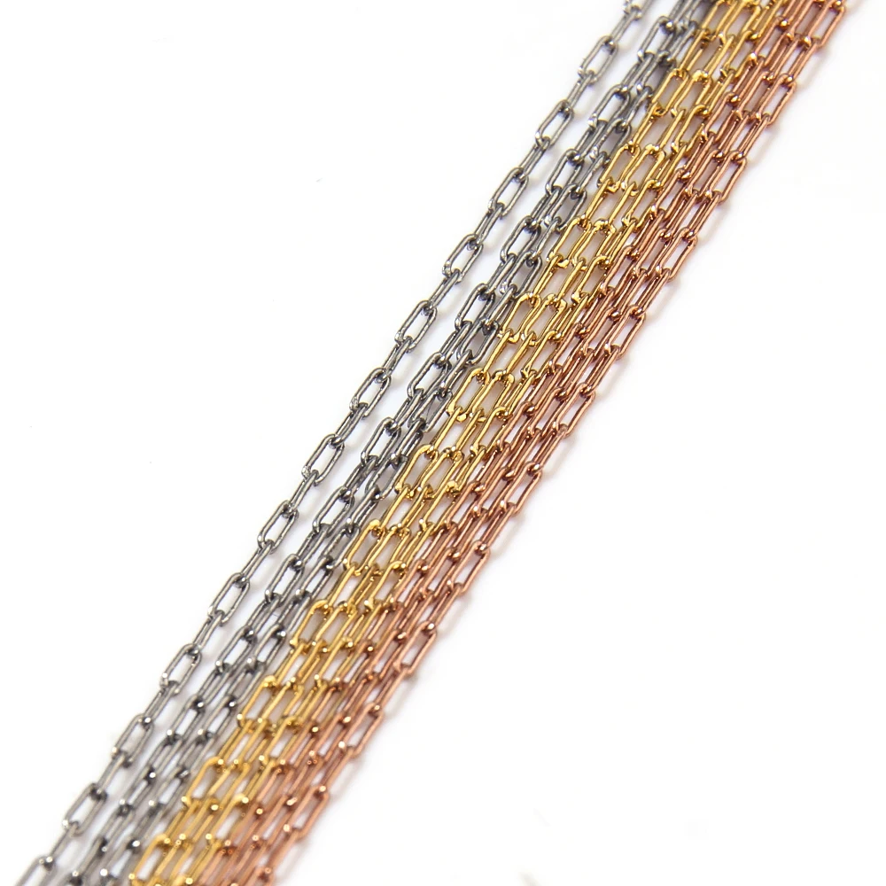 10Meters Stainless Steel 0.25mm Rose Gold Color Thin Rolo Cable Bulk Chains For Neckalce Bracelet DIY Jewelry Making Accessories