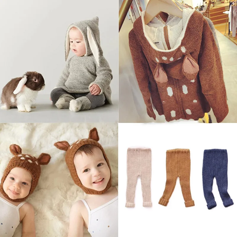 Oeuf nuevo suéter de punto de invierno con cremallera trasera para niñas, Tops, gorro de moda, cárdigan de manga larga para niños pequeños, ropa de lana para niños