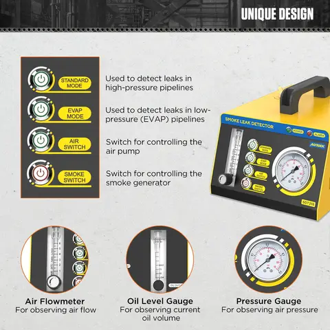 AUTOOL SDT208 Car Smoke Leak Detector EVAP Smoke Generator Tester Automotive Smoke Machine Leak Detector Pipeline Leakage Tester 6 best sales sdt208 - №2