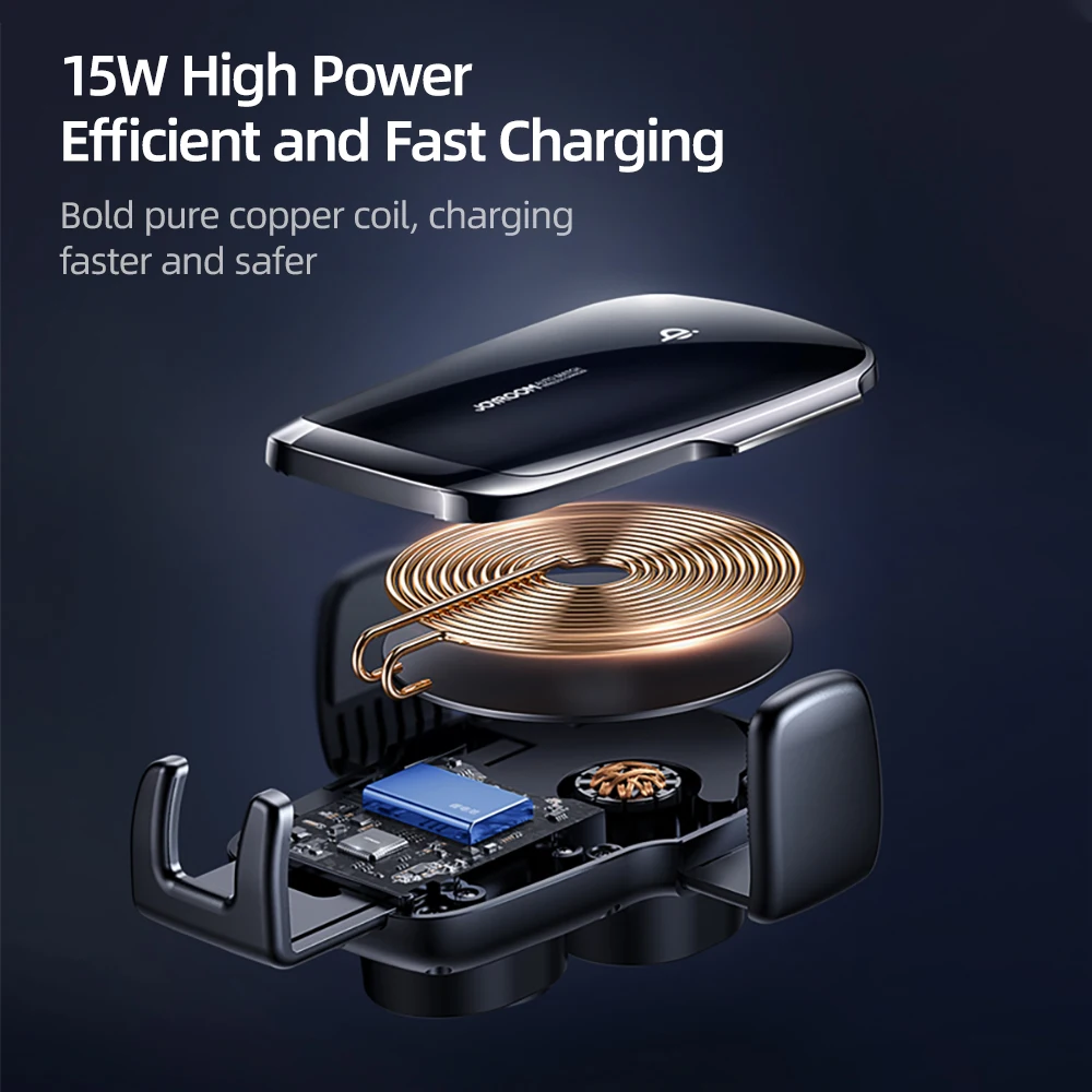 15W Qi Car Phone Holder Wireless Charging Automatic Alignment  Air Vent Mount CD Stand For iphone Huawei Car Charger Universal J