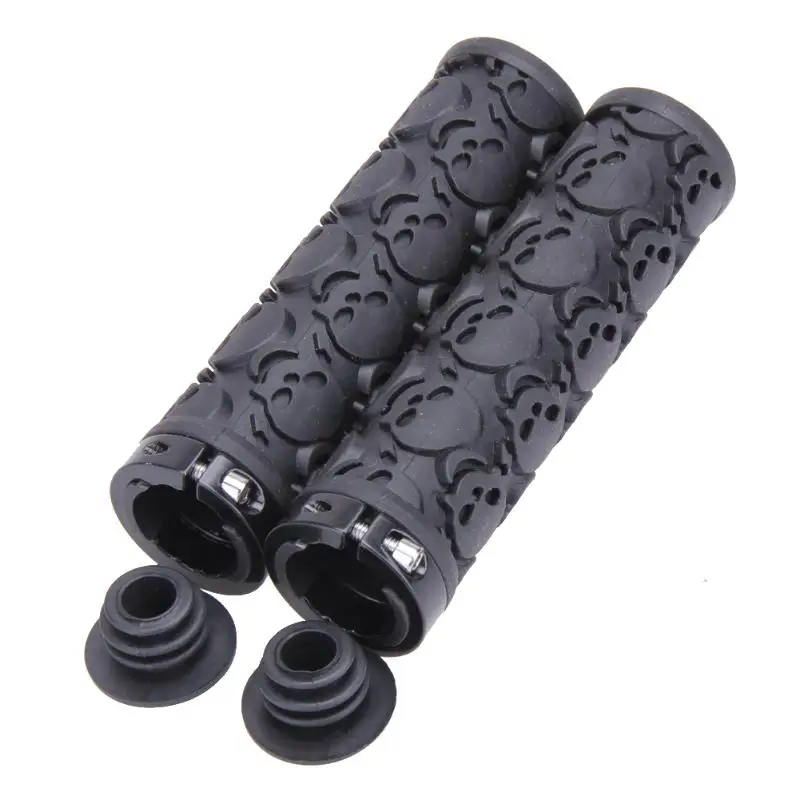 Bicycle Handlebar Grip Rubber Anti-slip MTB Mountain Road Bikes Lockable Handle Grips Skull Style Sponge Bike Accessories Parts