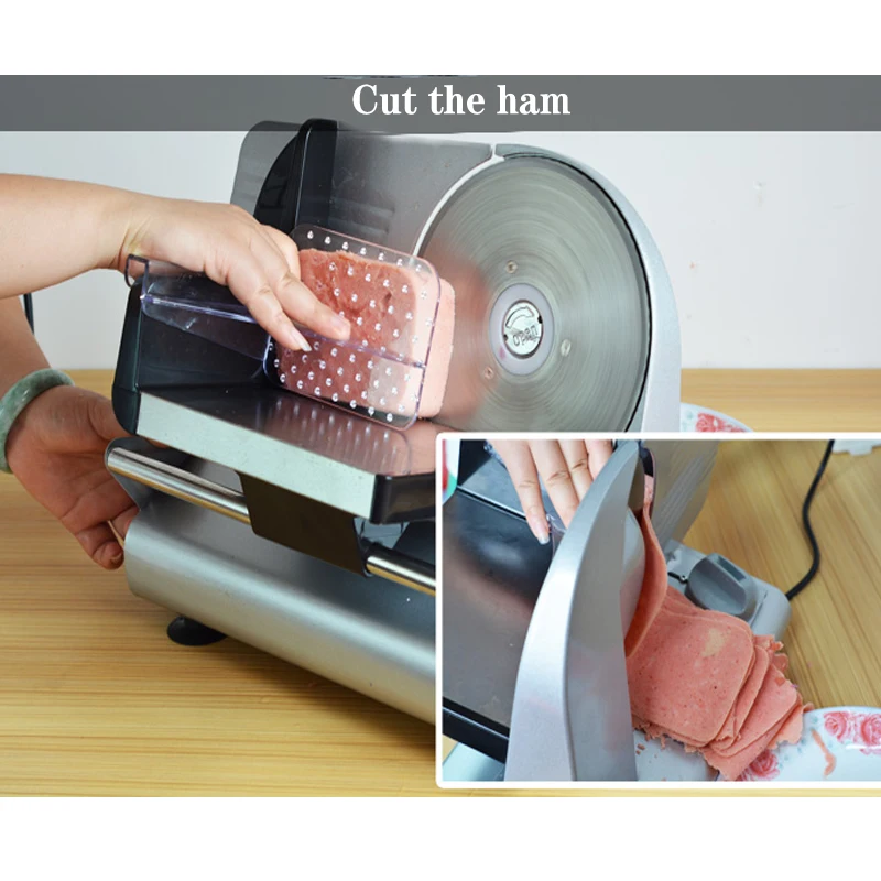 Electric Household Food Slicer 220V Meat Slicer Planer Adjustable Thickness Fruit Mutton Slice Cutting Machine