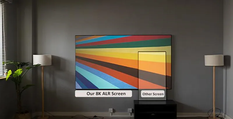 T2ALRF Trinovisuals 16:9 HDTV 4K/8K Ultra HDR 3D Led-hintergrundbeleuchtung Umgebungs Licht Ablehnung Nano Rand Fest rahmen Projektor Bildschirm – Detail 32