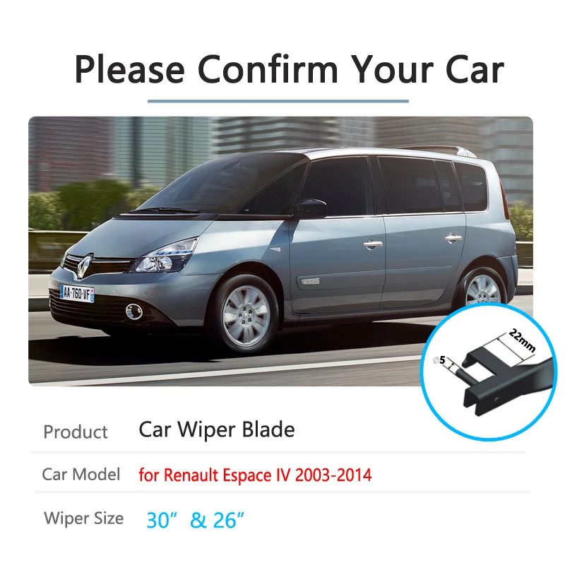 

for Renault Espace 2003~2014 IV 2004 2005 2006 2007 2008 2009 2010 2011 2012 Windshield Wipers Car Accessories Car Wiper Blade