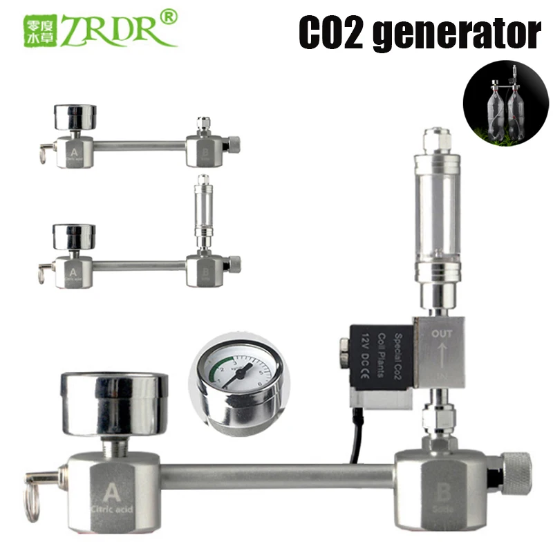 Aquarium CO2 Regulator System Kit co2 Diffuser Generator with Valve Bubble Atomizer Solenoid Fish Tank Carbon Dioxide For Plants