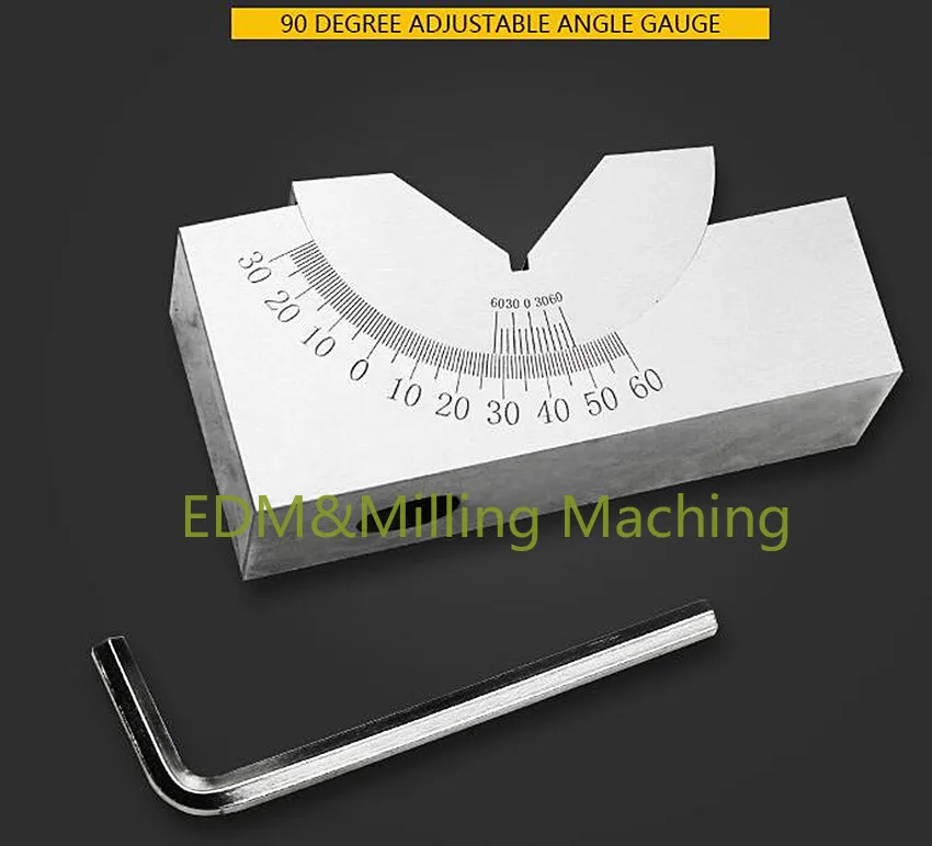 CNC-abrazadera de sujeción de ángulo ajustable de 90 grados para máquina de fresado, bloque en V de 0-60Celsius