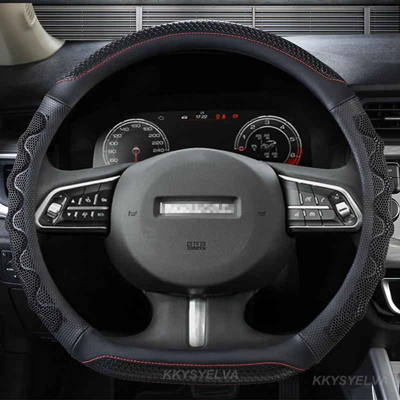 Microfiber Leather Non-slip For Haval F7 F7X F5 Car Steering Wheel Cover 37-38CM D Shape Auto Accessories interior Fast Shipping