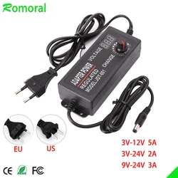 Adjustable AC to DC 3V-12V 3V-24V 9V-24V Universal adapter with display screen voltage Regulated power supply adatpor