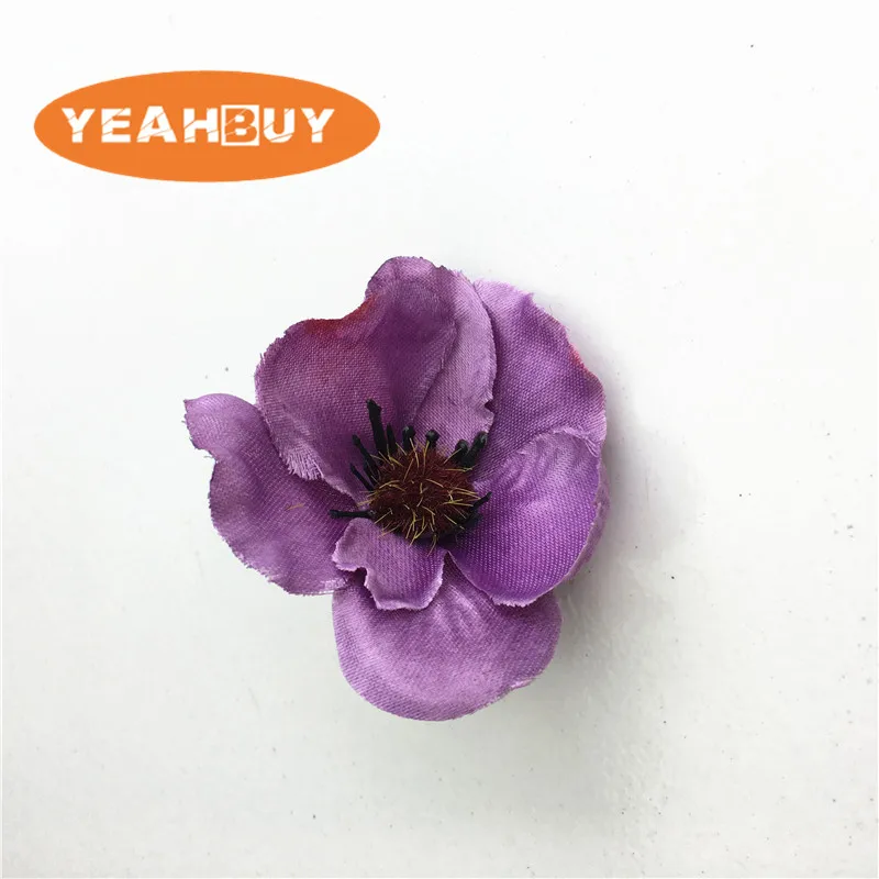 15pcs 7cm Silk Cherry Blossoms Artificial Poppy Rose Flower Heads For DIY Wedding Garden Home Decoration Scrapbooking Wreath