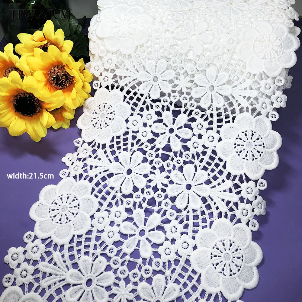 10yard Lace Fabric Dress Accessories Wedding Milk Silk Water Soluble Embroidery High Grade Curtain Non Elastic Garment Sewing