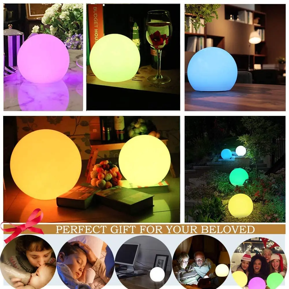 Glowing Led Garden Outdoor Ball Night Lights Rechargeable Indoor Lighting Table Lamp For Children\'s Bedroom Luminous Decorations