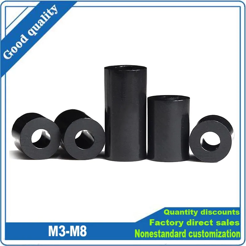 20/40/50/100pcs M3 M4 M5 M6 M8 M10 Black White ABS Nylon Non-Threaded Spacer Hollow Standoff Washer Dia 3.2 4.2 5.4 6.2 8.2 10.5