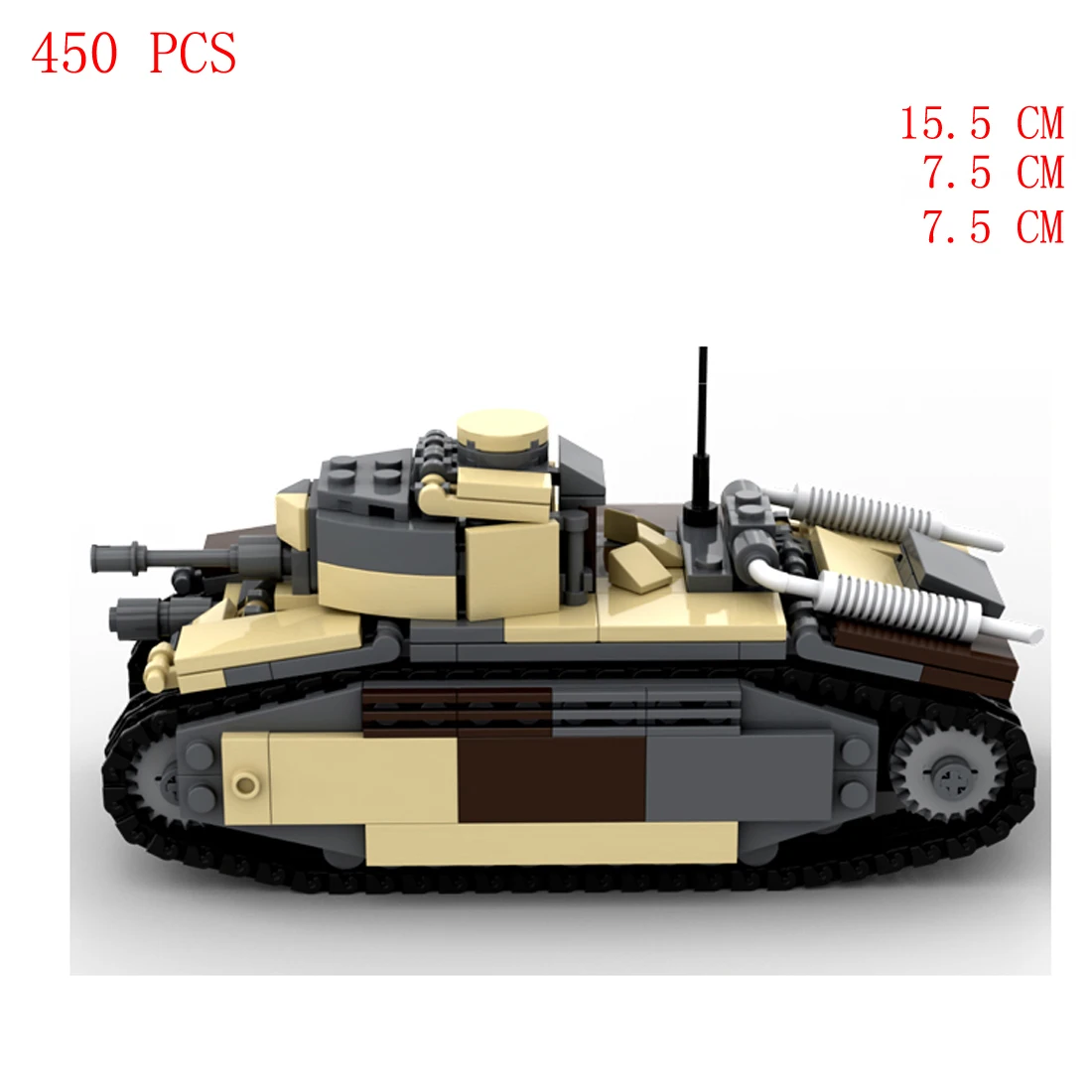 hot military WWII French Army technical vehicles char b1 heavy tank equipment weapons Building Blocks model bricks toys for gift