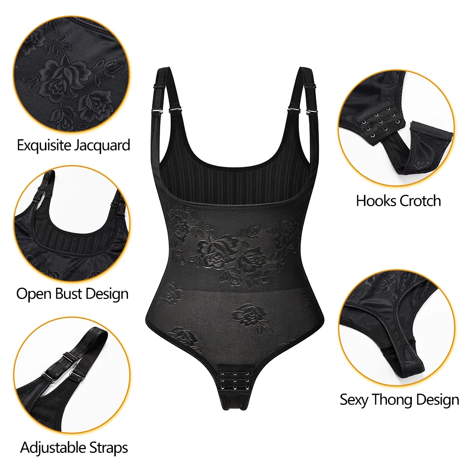 Bodysuit sem costura para mulheres, controle de barriga, instrutor de cintura, tanga shaper do corpo, roupa interior emagrecedora