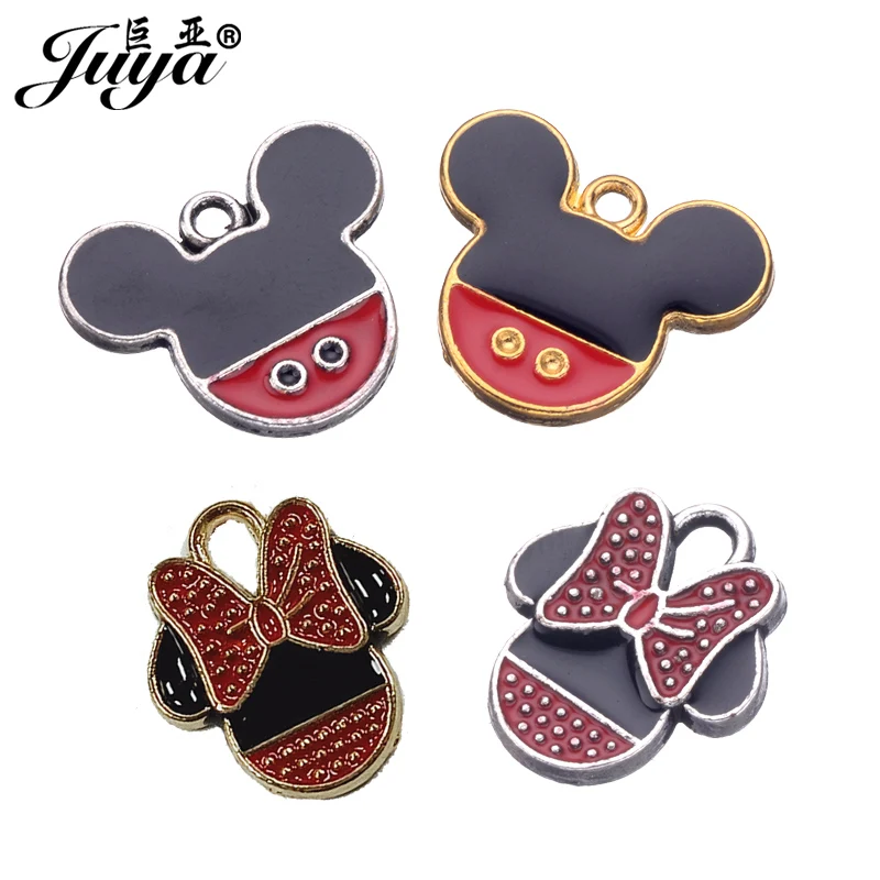 15PCS Enamel Animals Mouse Charm Pendants For Jewelry Making Women Kids Necklace Bracelet DIY Handmade Findings Accessories