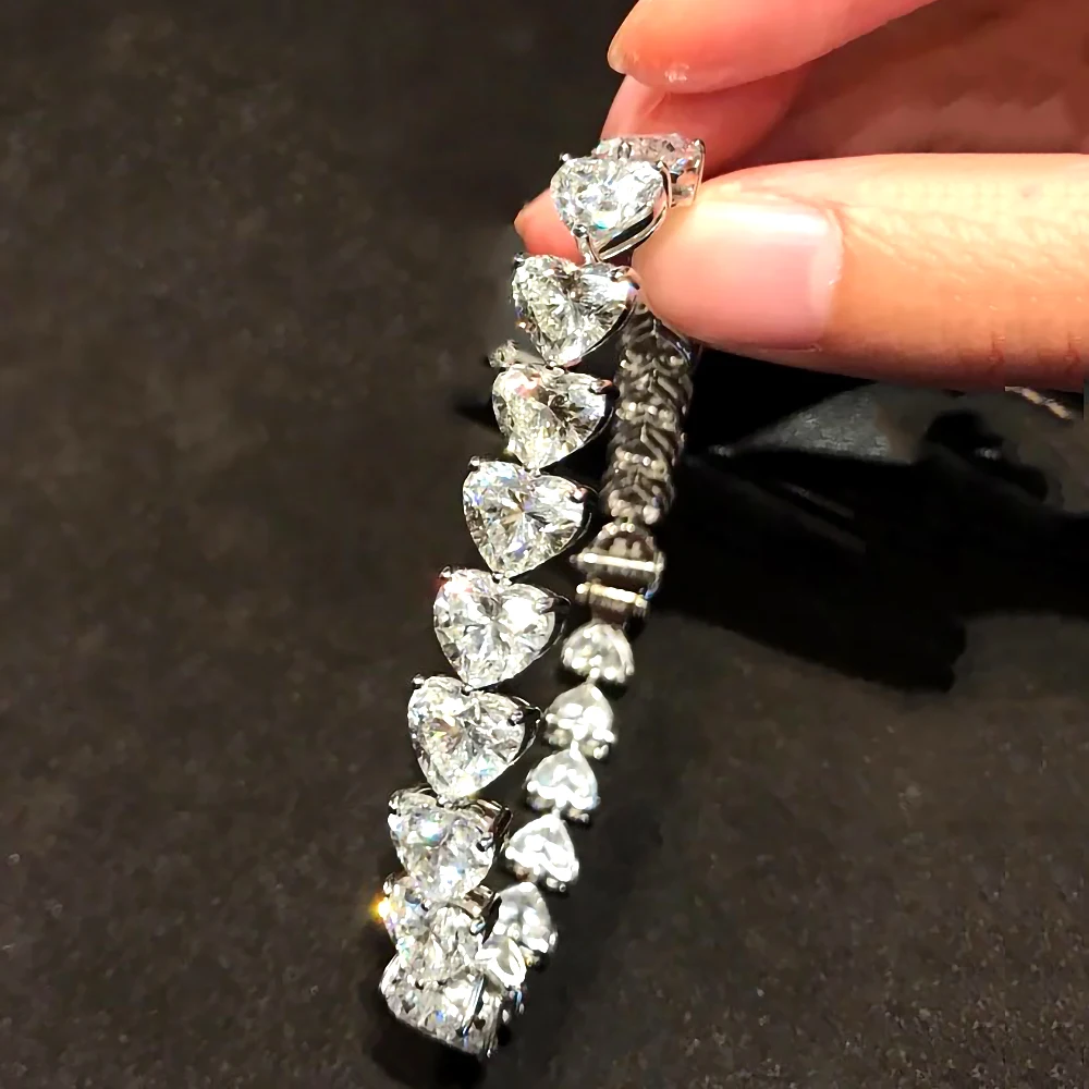 Luomansi 100% 925 Sterling Silver Bracelet Nurture Moissanite Gemstone Bracelet Wedding Party Diamond High Jewelry