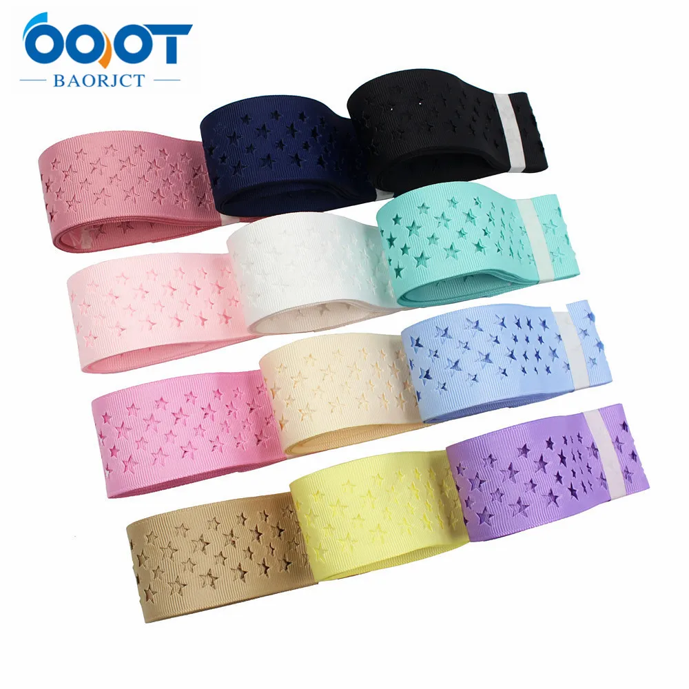 1-1/2'' Openwork stars Grosgrain Ribbon Ribbons For Hair Bows Rribbon For Gift Wrapping Ribbon For Crafts ,L-20527-451