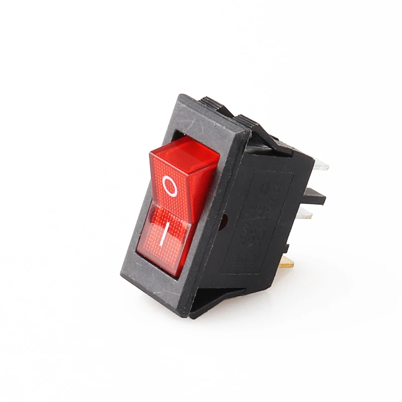 KCD3-101NBV 3PIN Boot Rocker Switch Red Spst Ⅰ/0 On Off Rocker Positie Schakelaar