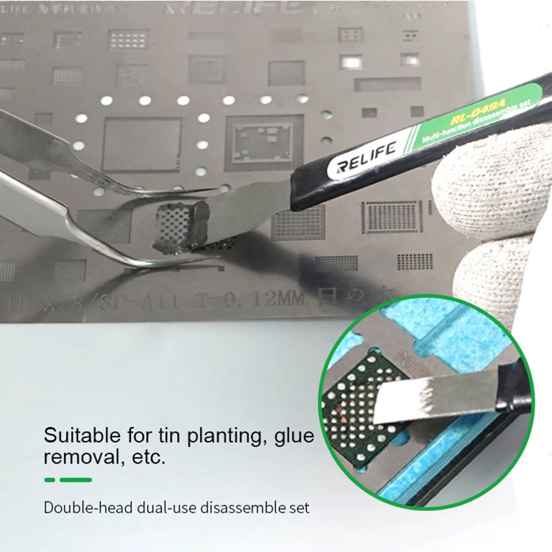5 шт./лот RELIFE RL-049A двуглавый нож для iPhone Samsung, инструменты для ремонта мобильного телефона, набор для удаления клея