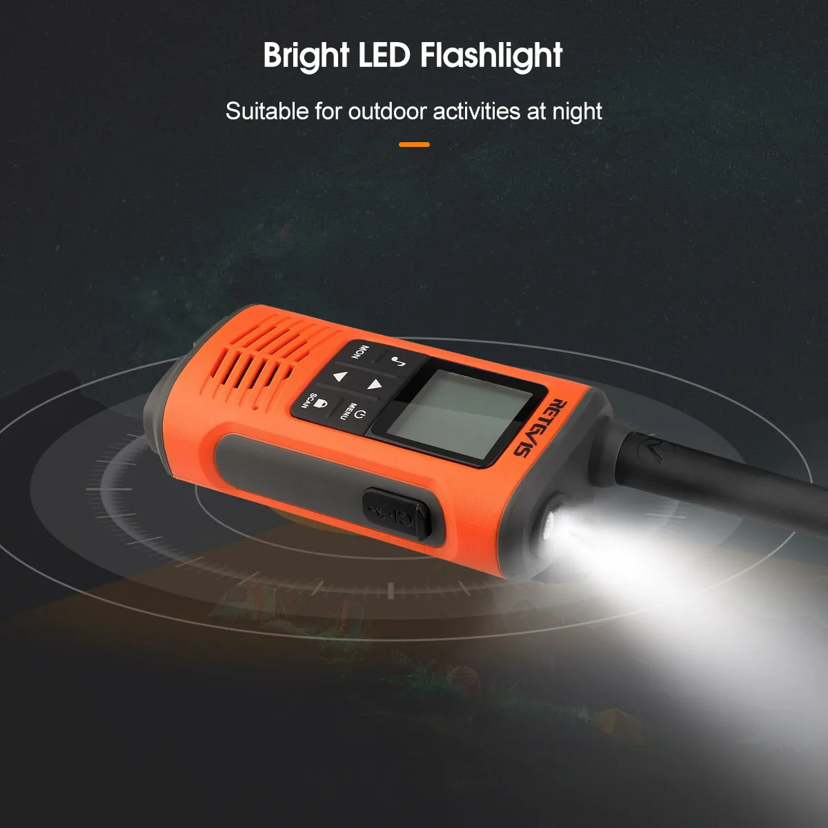 Retevis RT45P IP67 Wasserdichtes Walkie-Talkie 2 Stück Wiederaufladbares Zwei-Wege-Funkgerät PMR446 Lizenzfreies Typ-C für Camping und Wandern – Detail 10