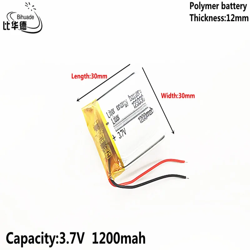 Good Qulity 3.7V,1200mAH,123030 Polymer lithium ion / Li-ion battery for TOY,POWER BANK,GPS,mp3,mp4,cell phone,speaker