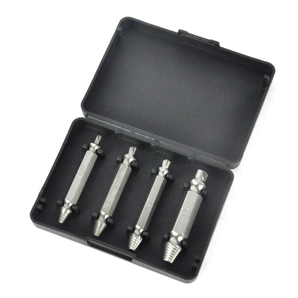 4pcs Damaged Screw Extractor Drill Bit Extractor Drill Set Broken Speed Out Bolt Extractor Bolt Stud Remover Tool