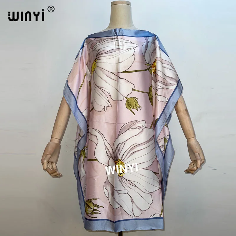 Fashionable Africa 2021 silk kaftan dress boho colourful pattern Dashiki African women's Silk Kaftan dress African Clothing