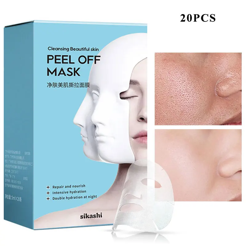 Tear Off Mask Hydrating Shrink Pores Remove Stains Repair Whitening Anti-Wrinkle Anti-Aging Oil-Control Face Skin Care 5ml*20pcs