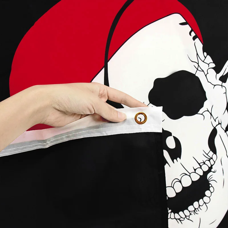 90* 154cm 1Piece Pirate Flag Skull Flag Canvas Header Banner Polyester with Brass Grommets Halloween Theme Party Outdoor Decora