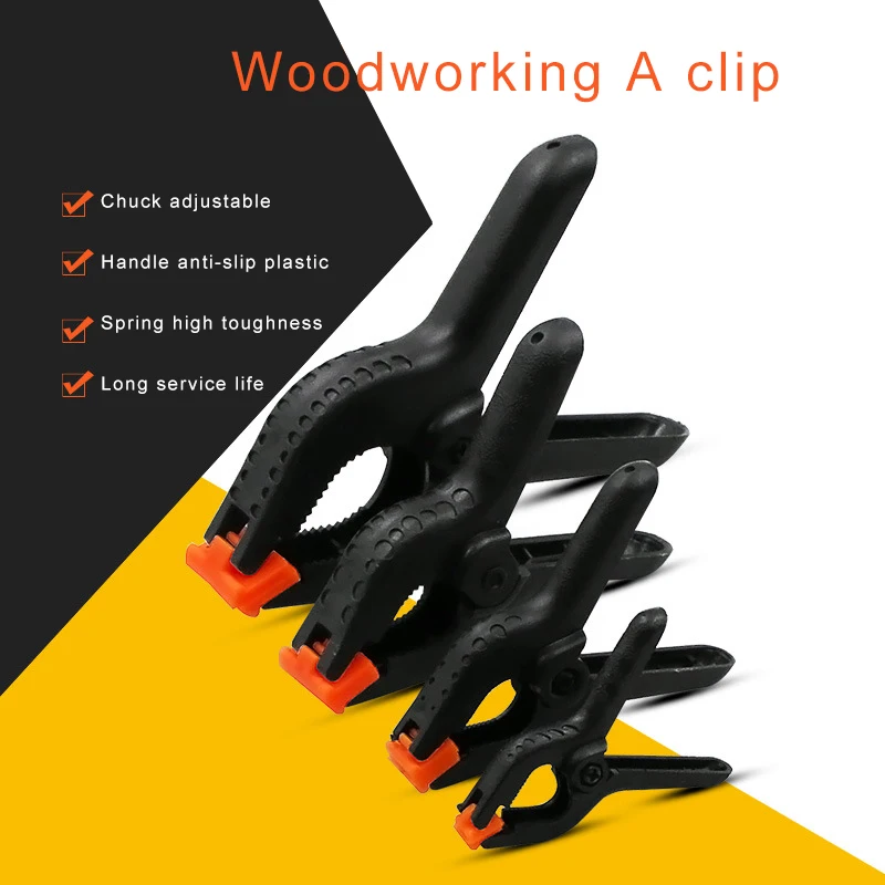 2/3/4/6 Inches Woodworking Spring Clamps  DIY Tools Plastic Nylon Toggle Clamp for Woodwork Spring Clip Photo Studio Clamps