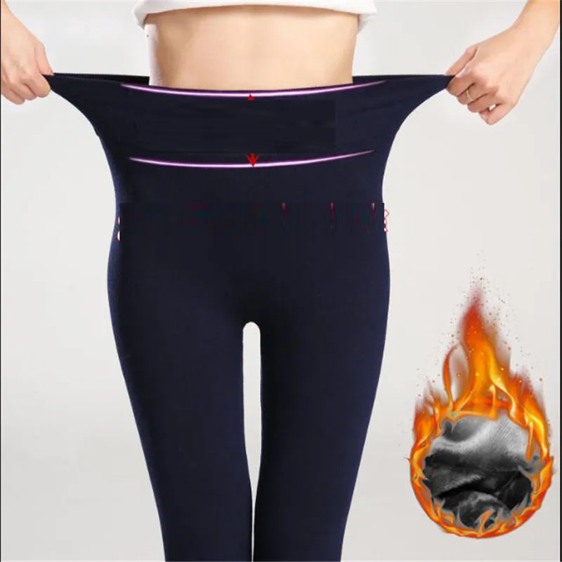 Legging Mode Baru Musim Dingin Wanita Perempuan Hangat Musim Dingin Beludru Cerah Rajutan Legging Tebal Celana Super Elastis 4.7