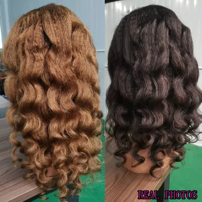 Dreamdiana Braziliaanse Ombre Yaki Menselijk Haar Pruiken 150 Dichtheid Ombre Frontale Pruik Met Zwarte Wortels 13X4 Kant Frontale menselijk Haar Pruiken