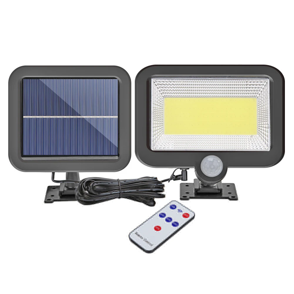 Ip65 led solar luz de parede solar luz de poste de amarração led luz de parede solar controle remoto sensor de movimento humano lâmpada do jardim ao ar livre