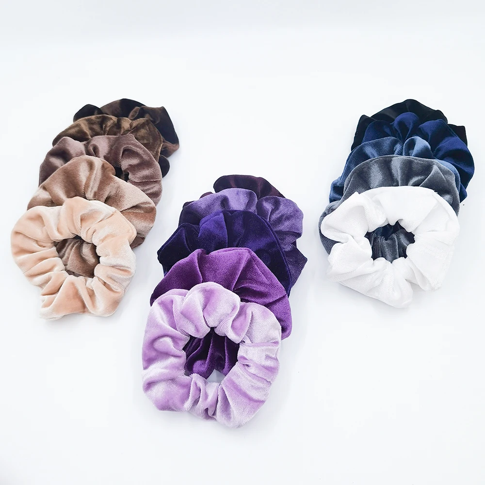 5PCS/Set Velvet Scrunchies Elastic Rubber Hair Bands Women Girls Soft Solid Headbands Ponytail Holder Hair Rope Tie Accessories