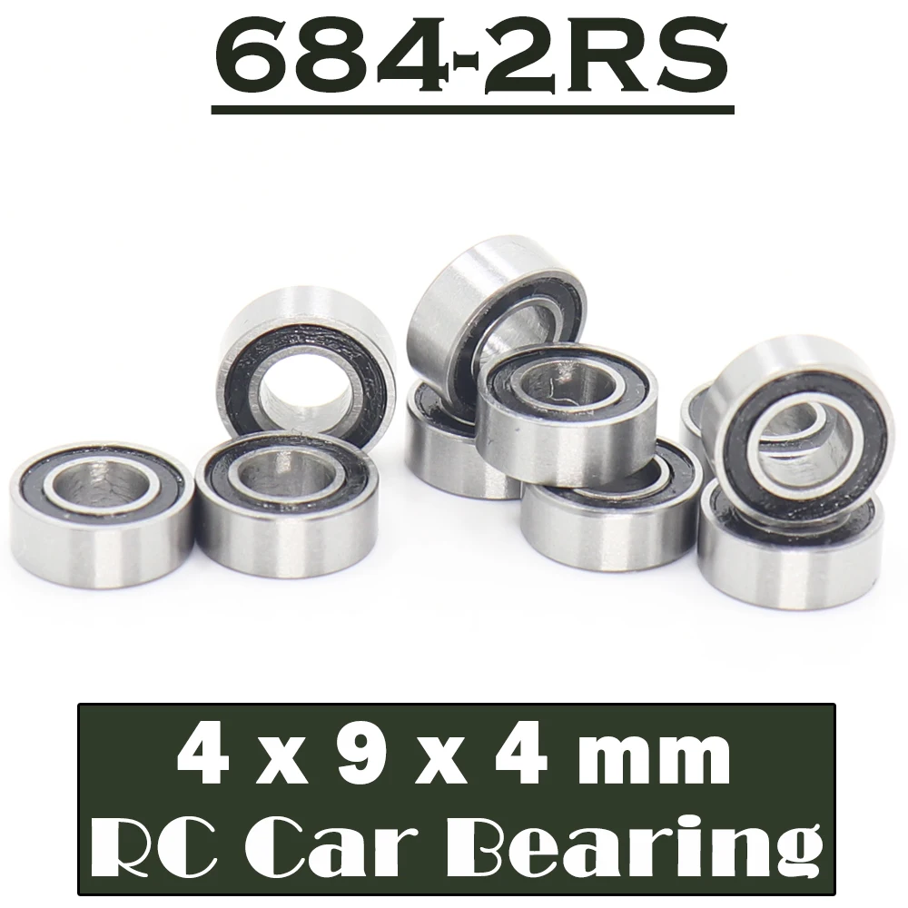 684RS Bearing ( 10 PCS ) 4*9*4 mm ABEC-7 Hobby Electric RC Car Truck 684 RS 2RS Ball Bearings 684-2RS Black Sealed