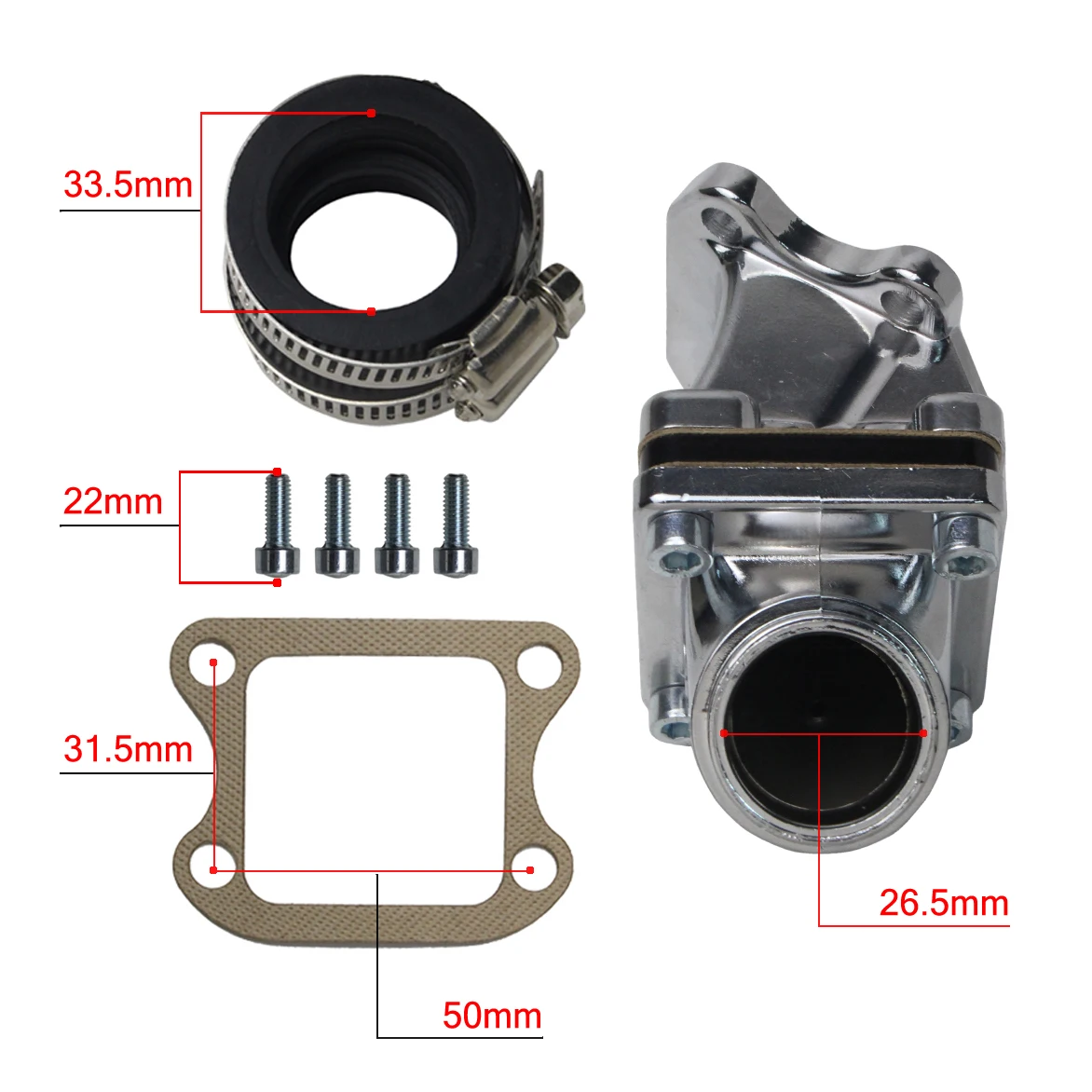 for refitting PWK pe26 28mm carburetor intake manifold on Honda DIO 50 dio50 af34 35 38 scooter