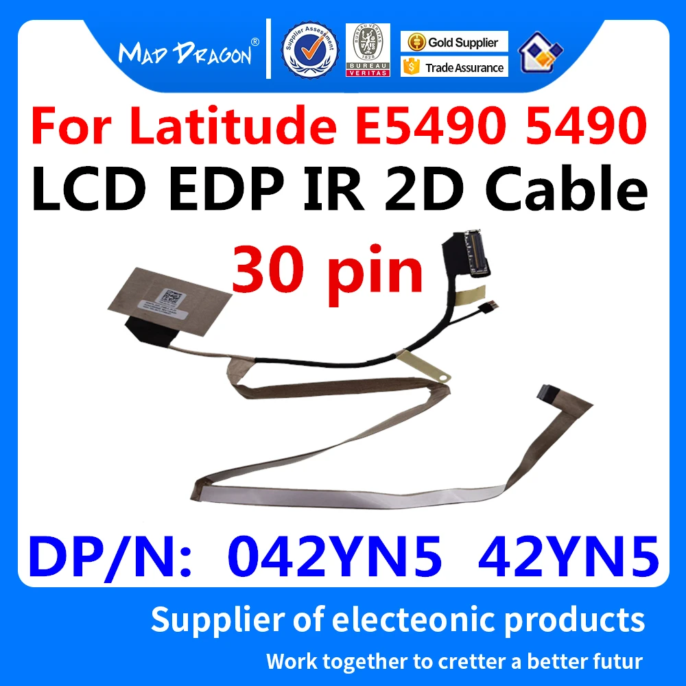 new original Laptop LCD LVDS Cable LCD EDP IR 2D Cable For Dell Latitude E5490 5490 DDM70  042YN5 42YN5 DC02C00GK00 DP/N: 042YN5